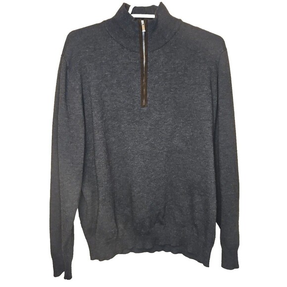 Tricots St. Raphael Other - Tricots St Raphael Gray 1/4 Zip Pullover Sweater Mens Size L Large Stretch Fall